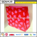 2014 best fashion pink and red heart printed custom clear plastic PP wedding dress bags new brand garment packaging for brides